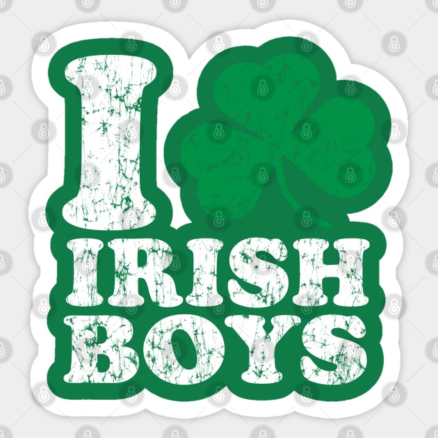 I Love Shamrock Irish Boys Sticker by E